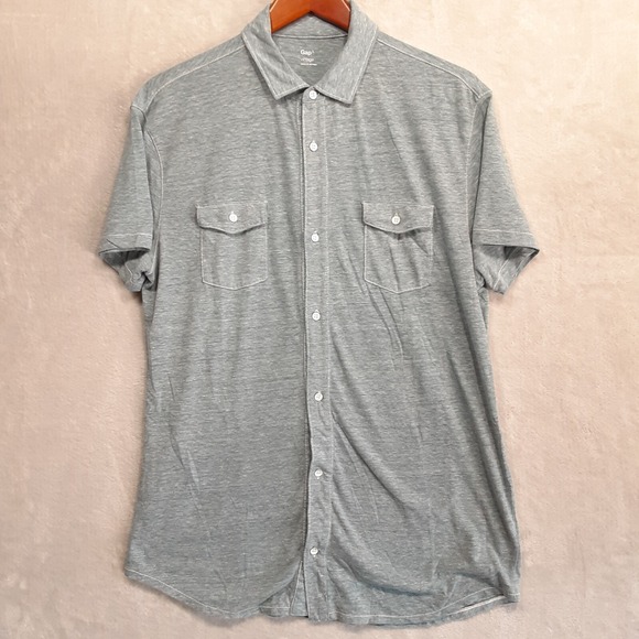 GAP Other - GAP Vintage-Mens Short Sleeve Button Shirt Sz.L/Blue/Rayon-Polyester Blend